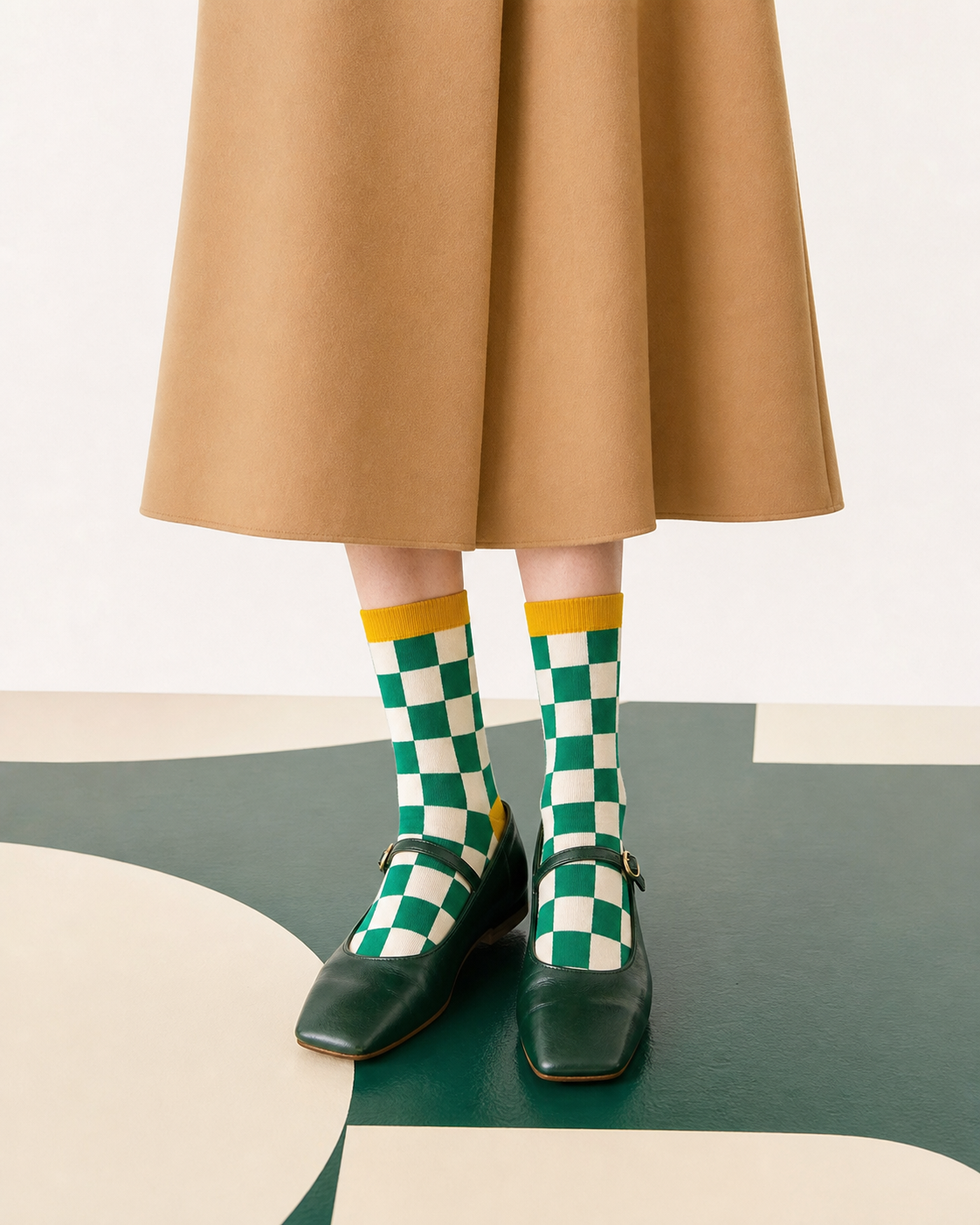 Birch Check socks styled outfit 3