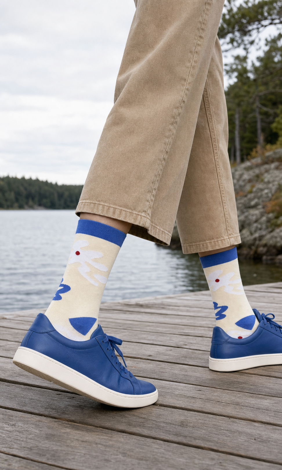 Blue Petal socks styled outfit 3