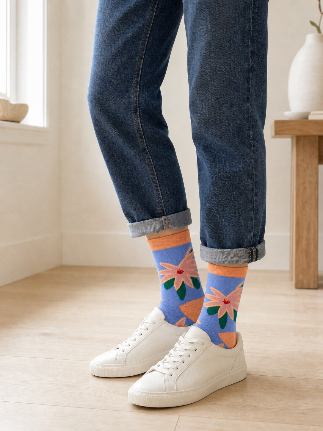 Meadow Hare socks styled outfit 2