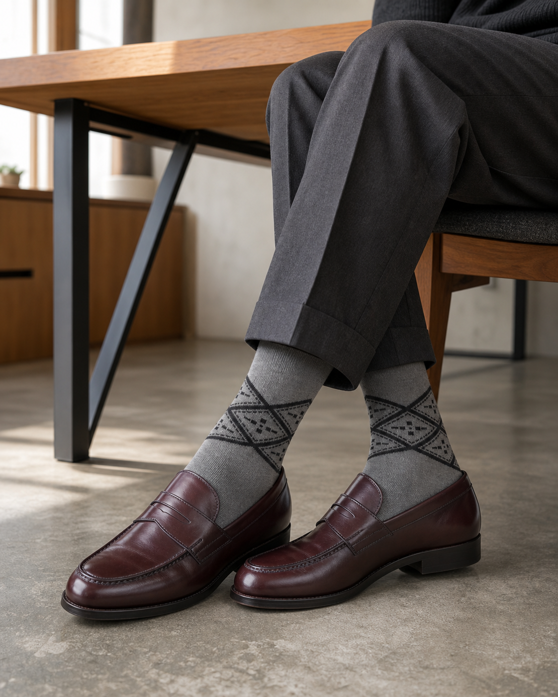 Stone Diamond socks styled outfit 2