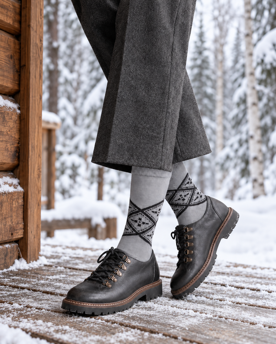 Stone Diamond socks styled outfit 4