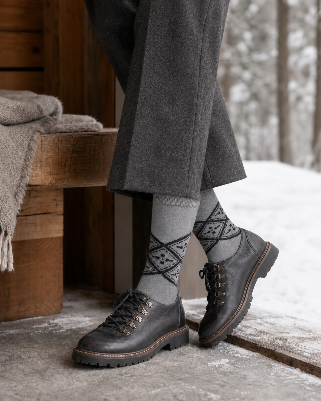 Stone Diamond socks styled outfit 3